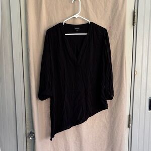 torrid Black Asymmetrical V-Neck Tunic Top